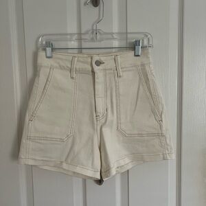Just Black Denim off-white high rise “The Utility” short NWOT